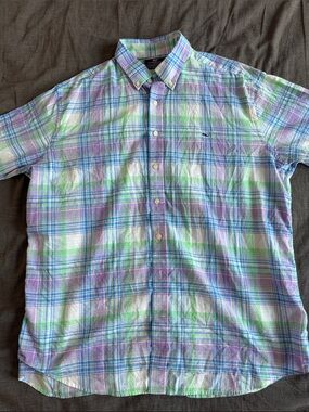 Vineyard Vines Men’s Pastel Plaid Button-Down Shirt - Purple, Blue, Green, White
